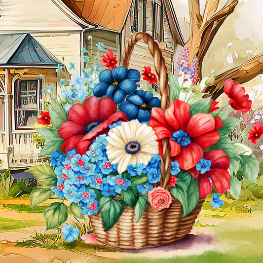 Patriotic Flower - Full Round Drill Diamond Painting 30*30CM