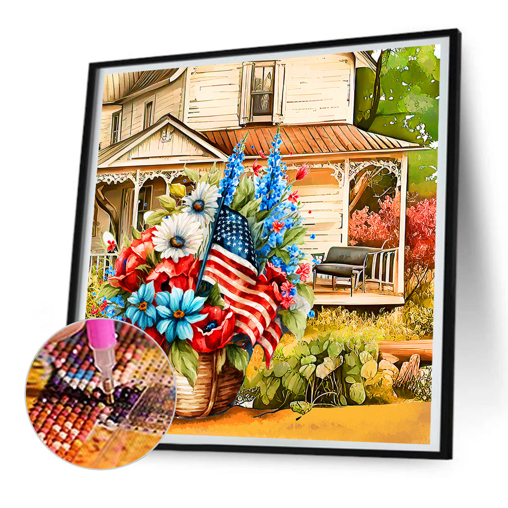 Patriotic Flower - Full Round Drill Diamond Painting 30*30CM