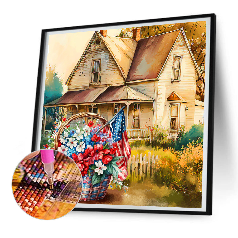 Patriotic Flower - Full Round Drill Diamond Painting 30*30CM