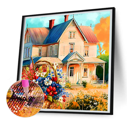 Patriotic Flower - Full Round Drill Diamond Painting 30*30CM