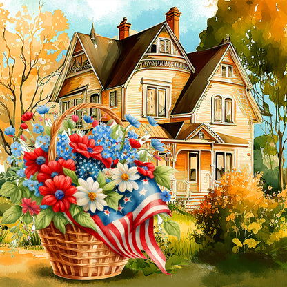 Patriotic Flower - Full Round Drill Diamond Painting 30*30CM