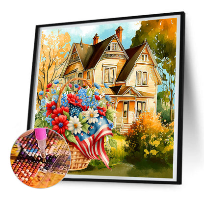 Patriotic Flower - Full Round Drill Diamond Painting 30*30CM