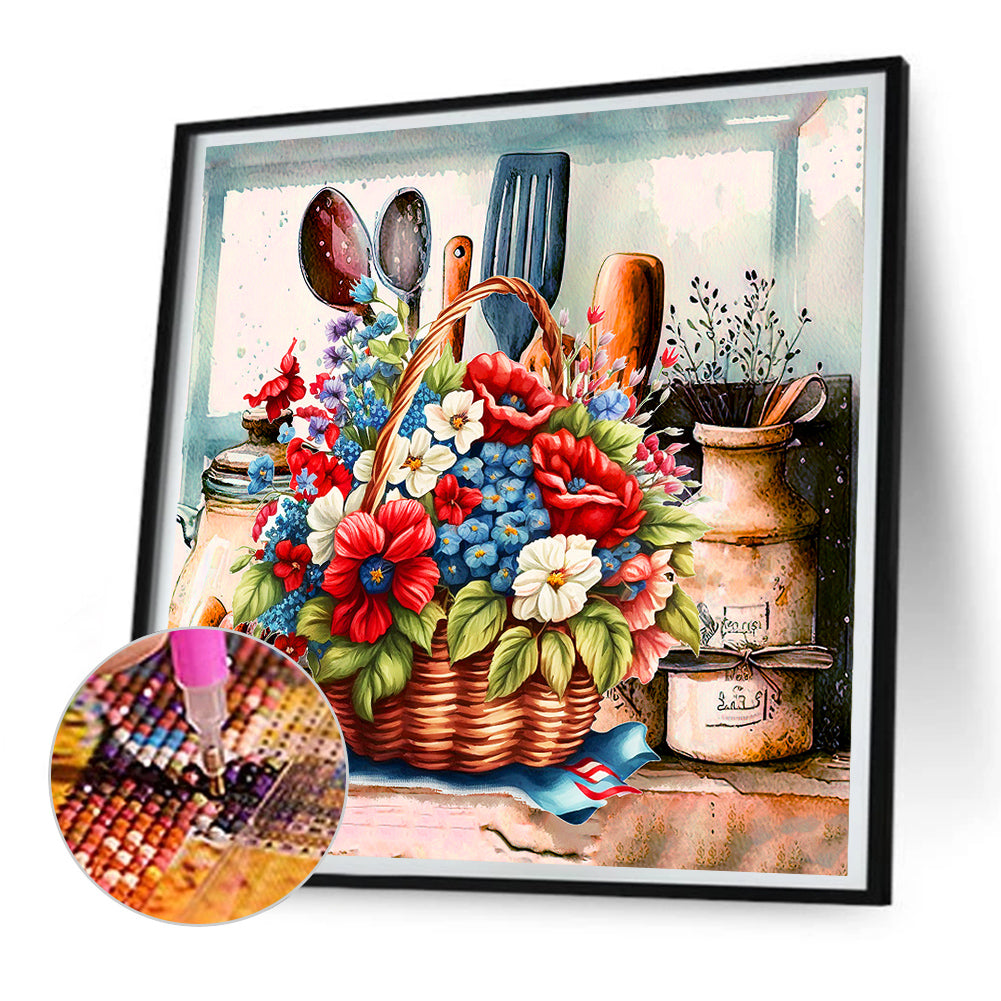 Patriotic Flower - Full Round Drill Diamond Painting 30*30CM