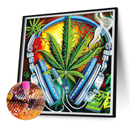 Marijuana Leaf - Special Shaped Drill Diamond Painting 30*30CM