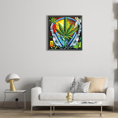 Marijuana Leaf - Special Shaped Drill Diamond Painting 30*30CM