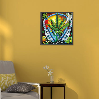 Marijuana Leaf - Special Shaped Drill Diamond Painting 30*30CM