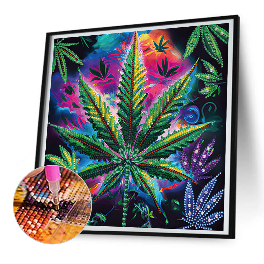 Marijuana Leaf - Special Shaped Drill Diamond Painting 30*30CM