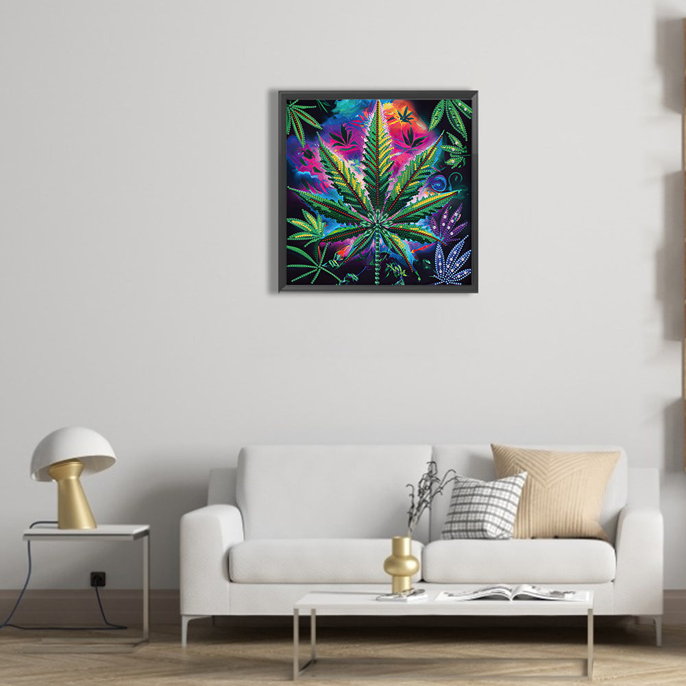 Marijuana Leaf - Special Shaped Drill Diamond Painting 30*30CM