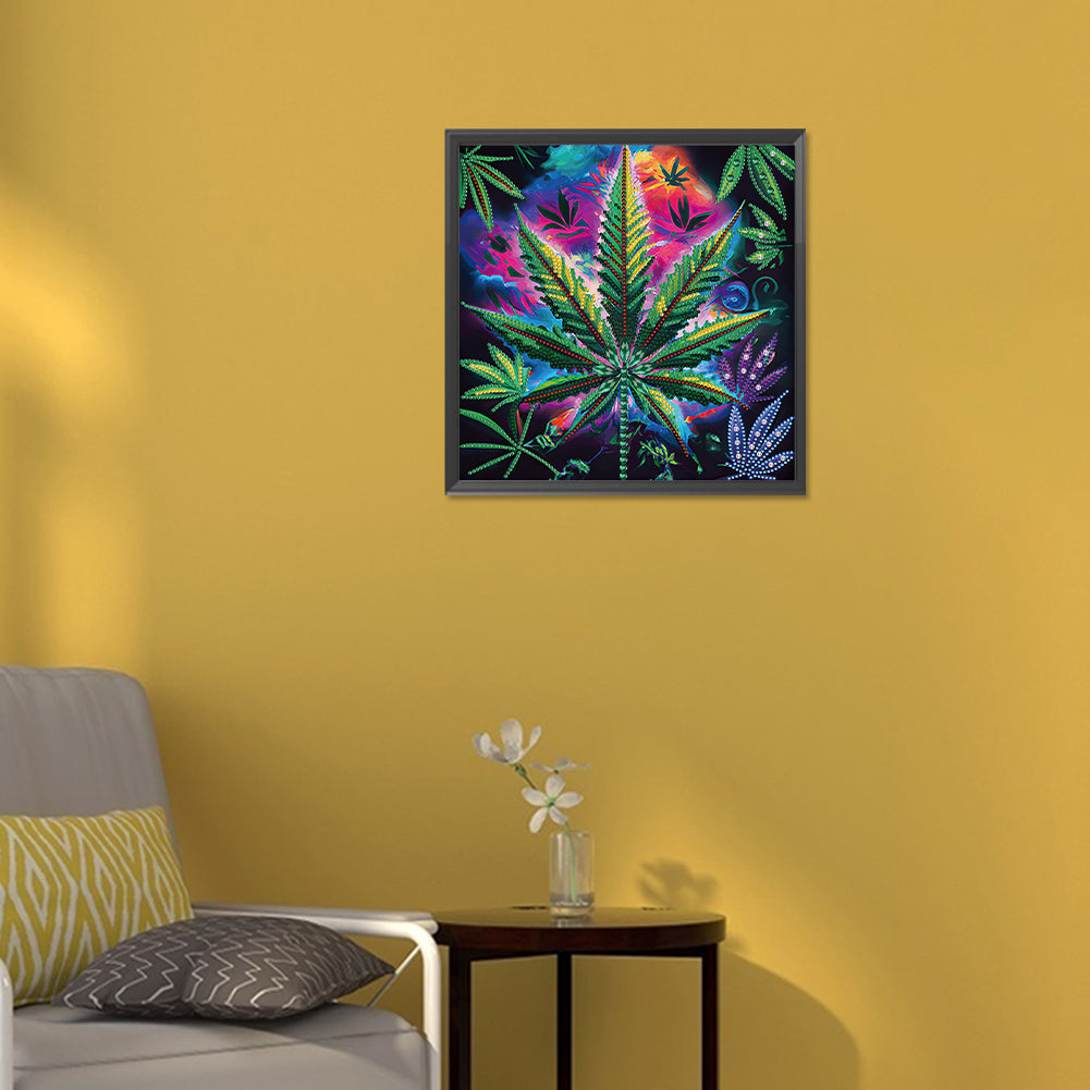 Marijuana Leaf - Special Shaped Drill Diamond Painting 30*30CM