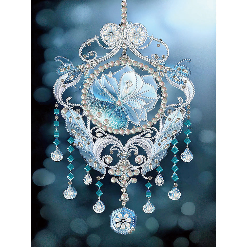 Blue Water Drop Pendant - Special Shaped Drill Diamond Painting 30*40CM