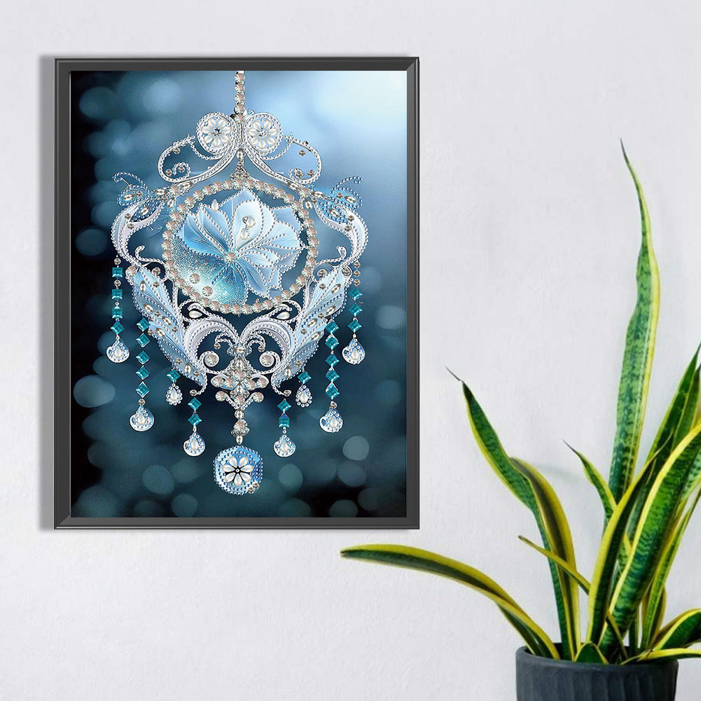 Blue Water Drop Pendant - Special Shaped Drill Diamond Painting 30*40CM