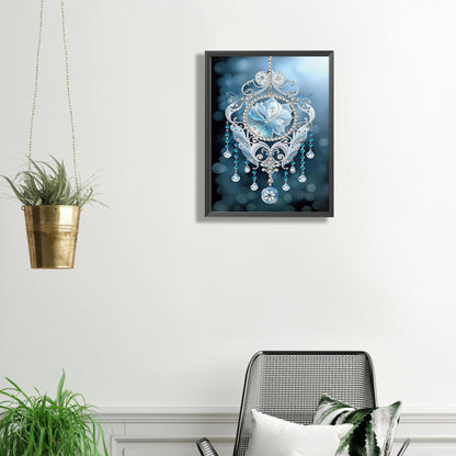Blue Water Drop Pendant - Special Shaped Drill Diamond Painting 30*40CM