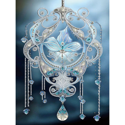 Blue Water Drop Pendant - Special Shaped Drill Diamond Painting 30*40CM