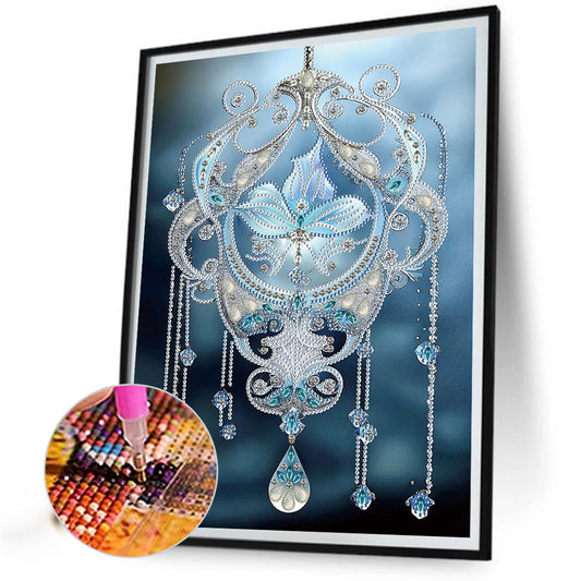 Blue Water Drop Pendant - Special Shaped Drill Diamond Painting 30*40CM