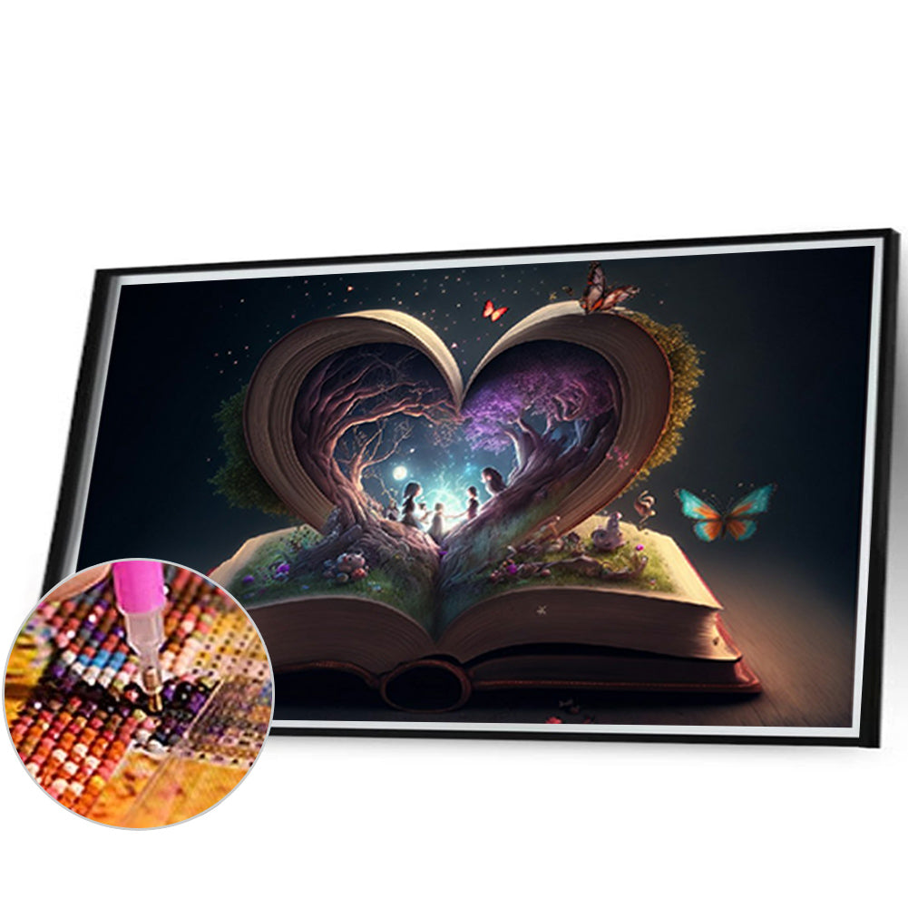 Love Book Tree Of Life - Full Round Drill Diamond Painting 45*30CM