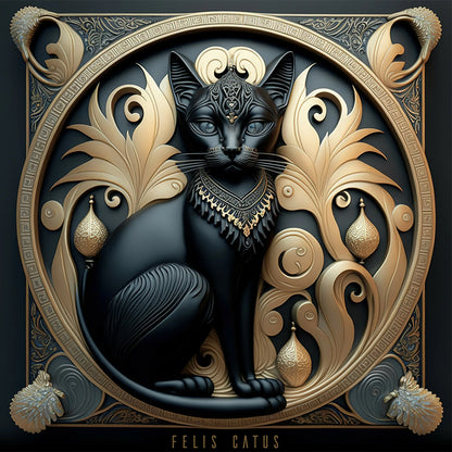 Metal Cat - Full Round Drill Diamond Painting 30*30CM