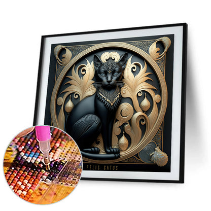 Metal Cat - Full Round Drill Diamond Painting 30*30CM