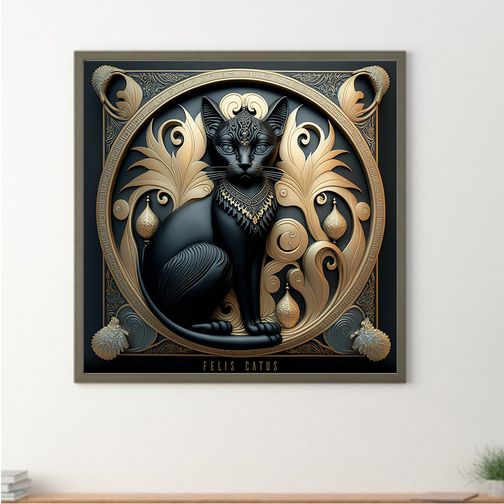 Metal Cat - Full Round Drill Diamond Painting 30*30CM