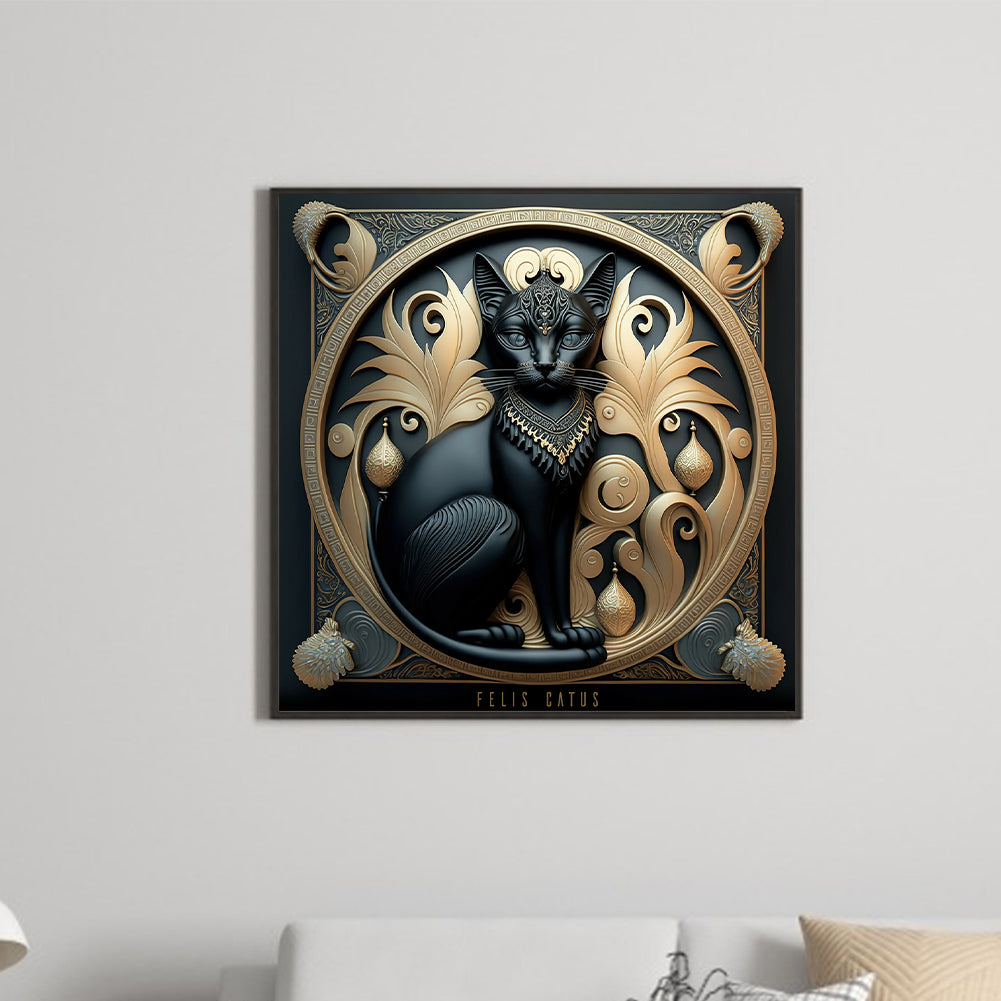 Metal Cat - Full Round Drill Diamond Painting 30*30CM