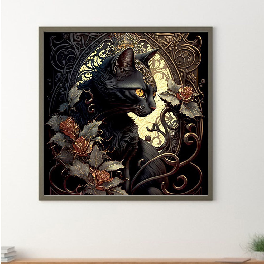 Metal Cat - Full Round Drill Diamond Painting 30*30CM