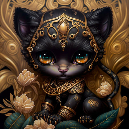 Metal Cat - Full Round Drill Diamond Painting 30*30CM