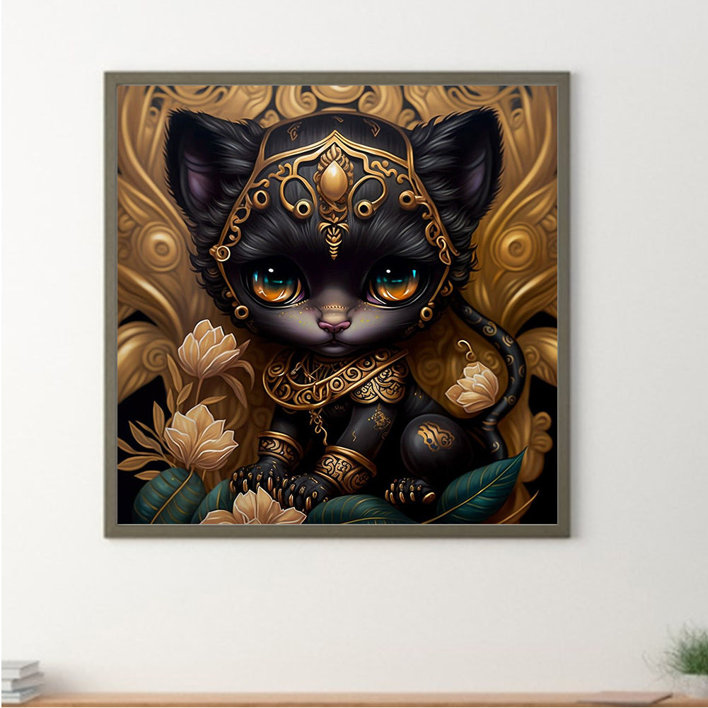 Metal Cat - Full Round Drill Diamond Painting 30*30CM