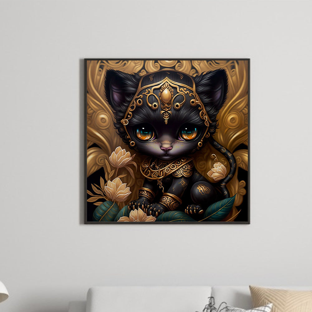 Metal Cat - Full Round Drill Diamond Painting 30*30CM