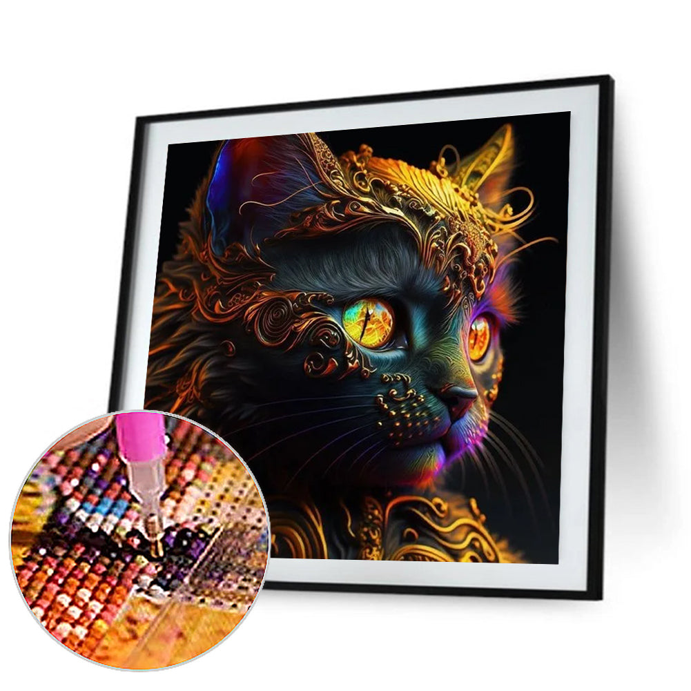 Metal Cat - Full Round Drill Diamond Painting 30*30CM