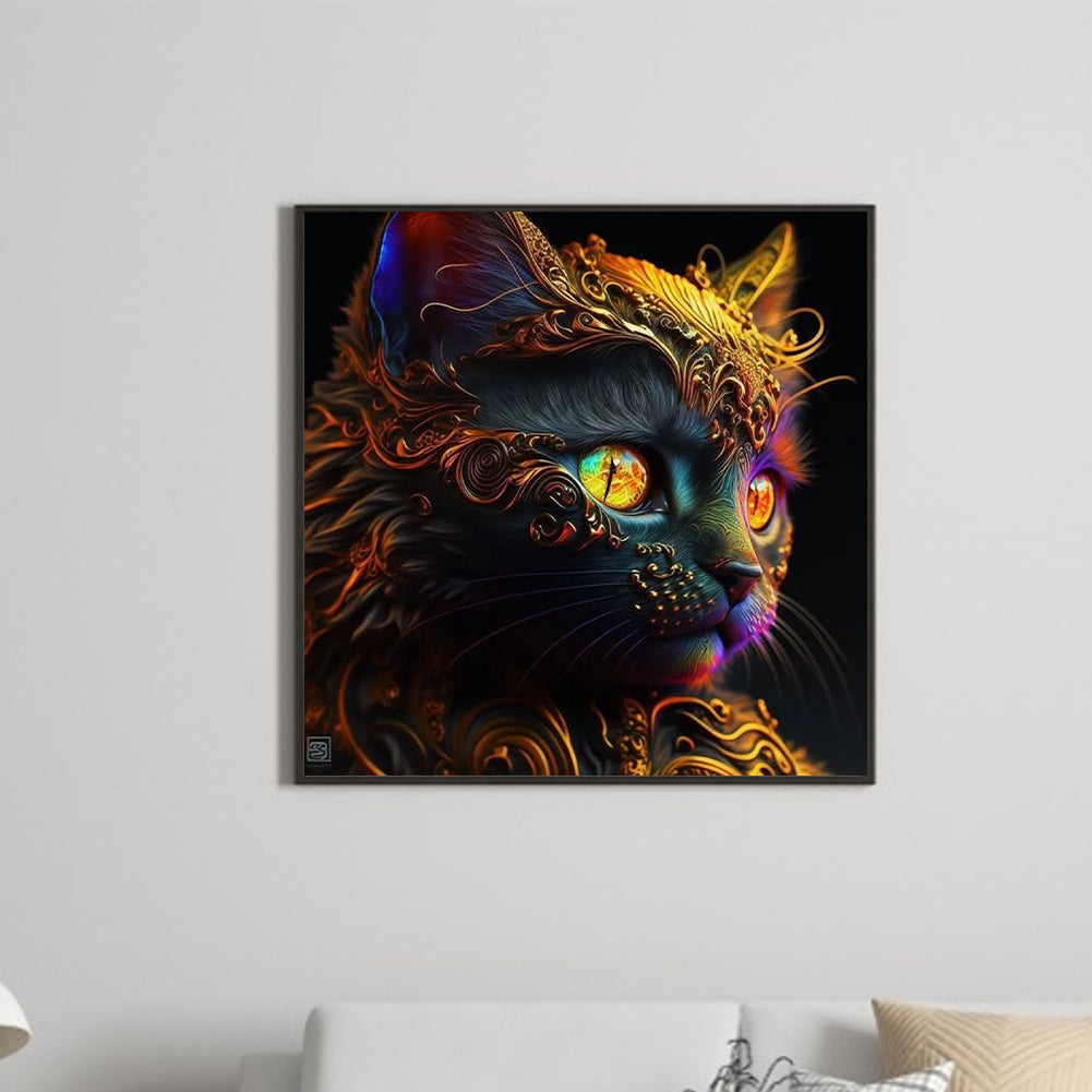 Metal Cat - Full Round Drill Diamond Painting 30*30CM