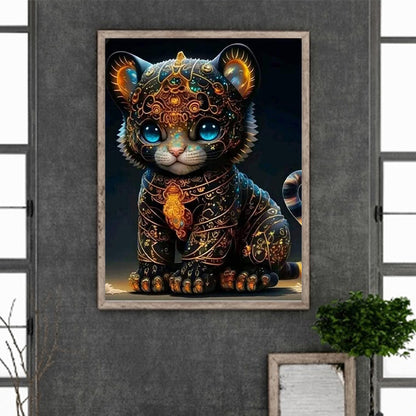 Metal Tiger - Full Round Drill Diamond Painting 30*30CM