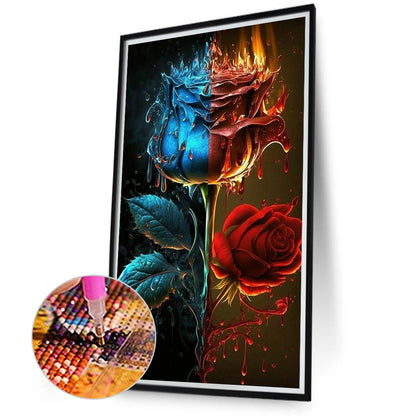 Flame Rose - Full Round Drill Diamond Painting 40*70CM