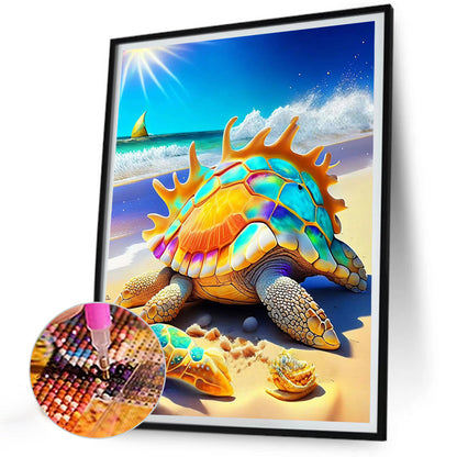 Beach Turtle - Full Round Drill Diamond Painting 30*40CM