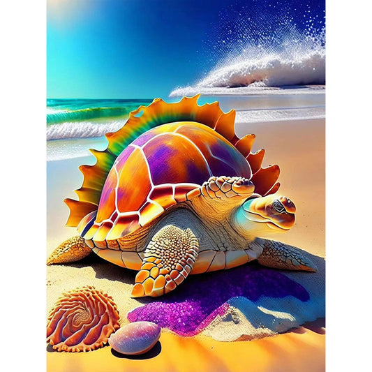 Beach Turtle - Full Round Drill Diamond Painting 30*40CM