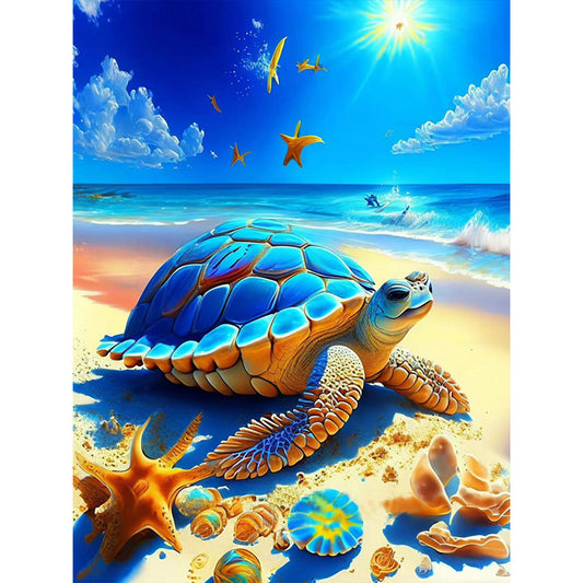 Beach Turtle - Full Round Drill Diamond Painting 30*40CM