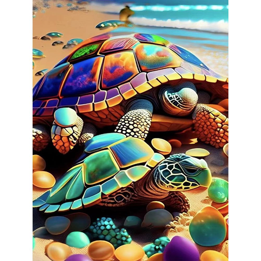 Beach Turtle - Full Round Drill Diamond Painting 30*40CM