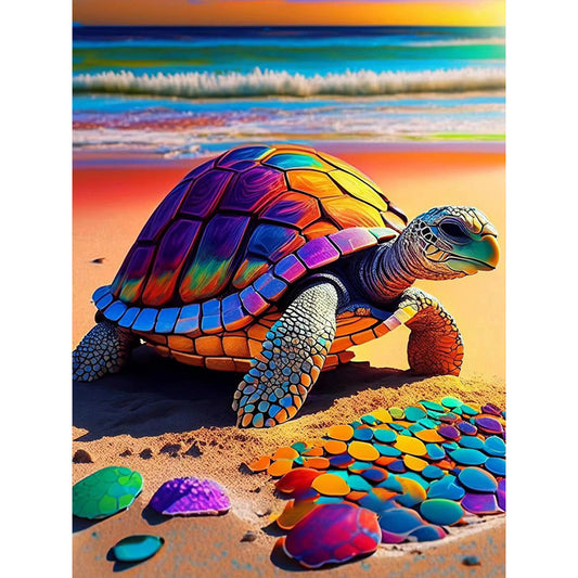 Beach Turtle - Full Round Drill Diamond Painting 30*40CM