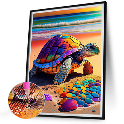 Beach Turtle - Full Round Drill Diamond Painting 30*40CM