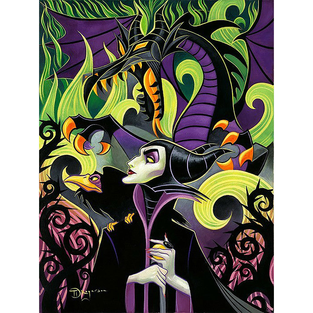 Maleficent - Full Round Drill Diamond Painting 30*40CM