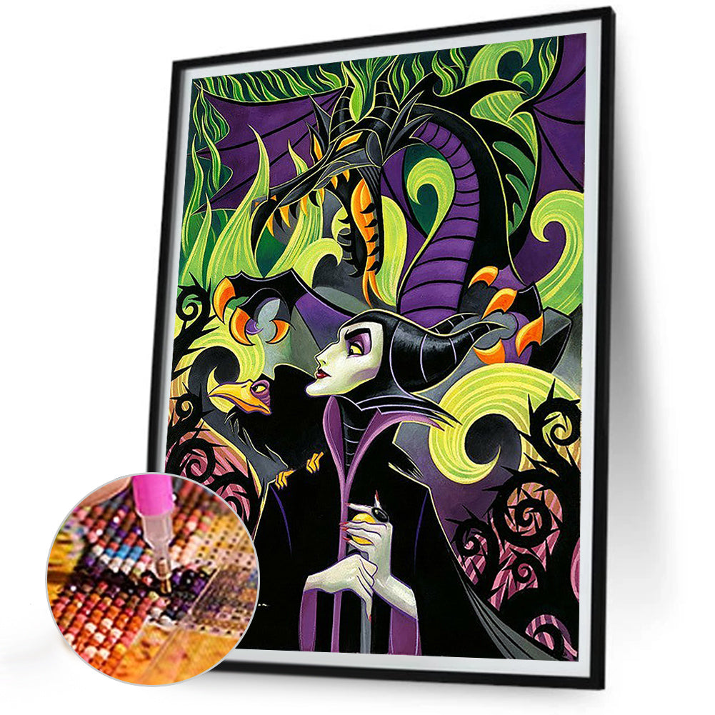 Maleficent - Full Round Drill Diamond Painting 30*40CM