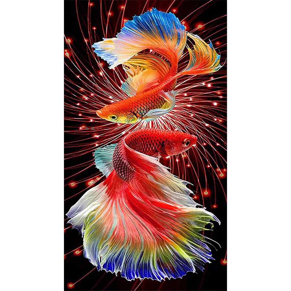Double Koi - Full Round Drill Diamond Painting 30*60CM
