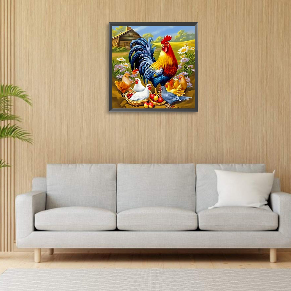 Rooster - Full Round Drill Diamond Painting 30*30CM