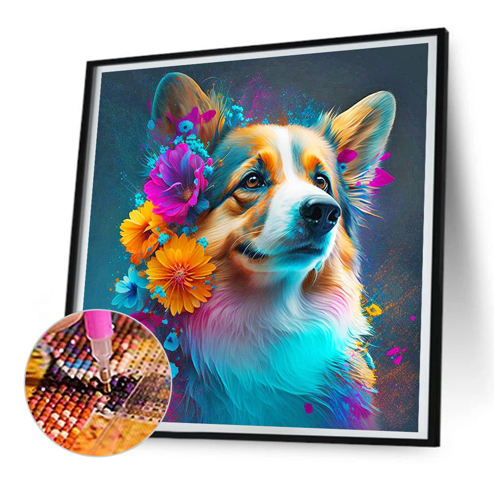 Dog In The Dark - Full Round Drill Diamond Painting 30*30CM