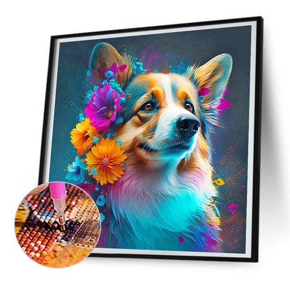 Dog In The Dark - Full Round Drill Diamond Painting 30*30CM