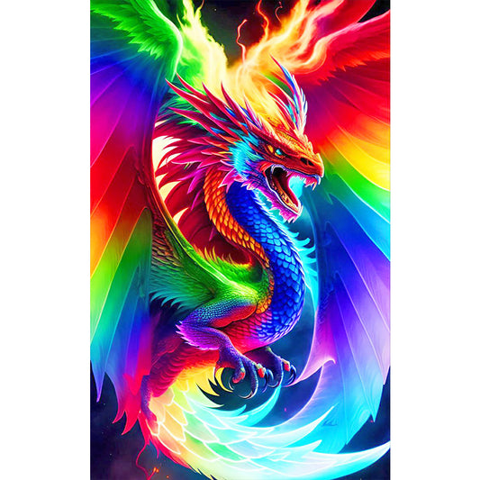 Colorful Dragon - Full Round Drill Diamond Painting 50*80CM
