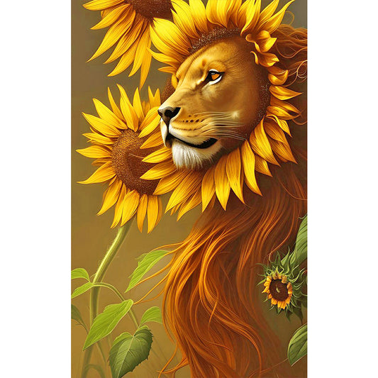 Sunflower Tiger - Full Round Drill Diamond Painting 50*80CM