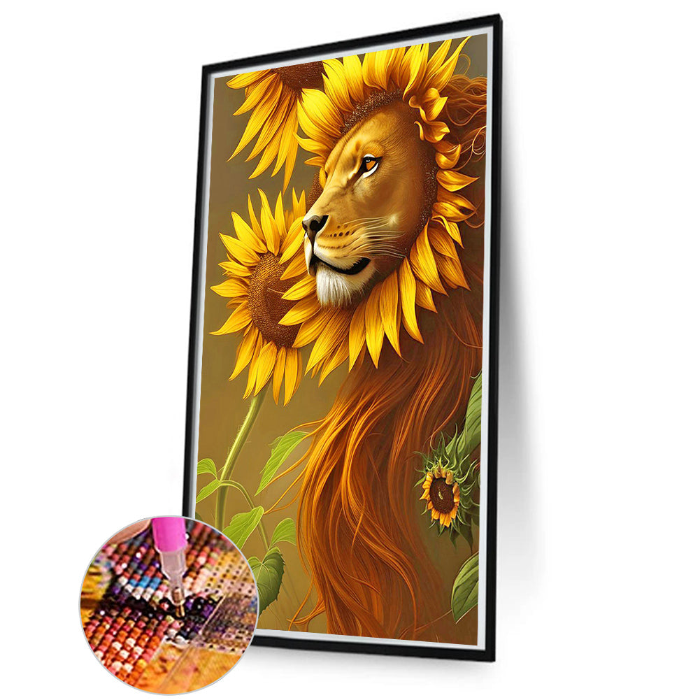 Sunflower Tiger - Full Round Drill Diamond Painting 50*80CM