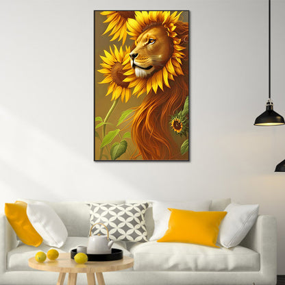 Sunflower Tiger - Full Round Drill Diamond Painting 50*80CM