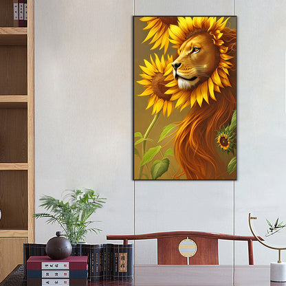 Sunflower Tiger - Full Round Drill Diamond Painting 50*80CM