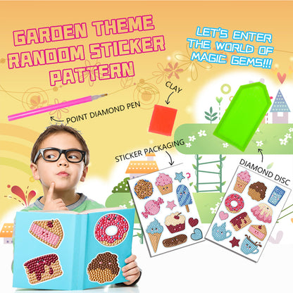 2pcs Gem Sticker Diamond Art 5D Paint by Numbers DIY for Kids Beginner Toys Kits