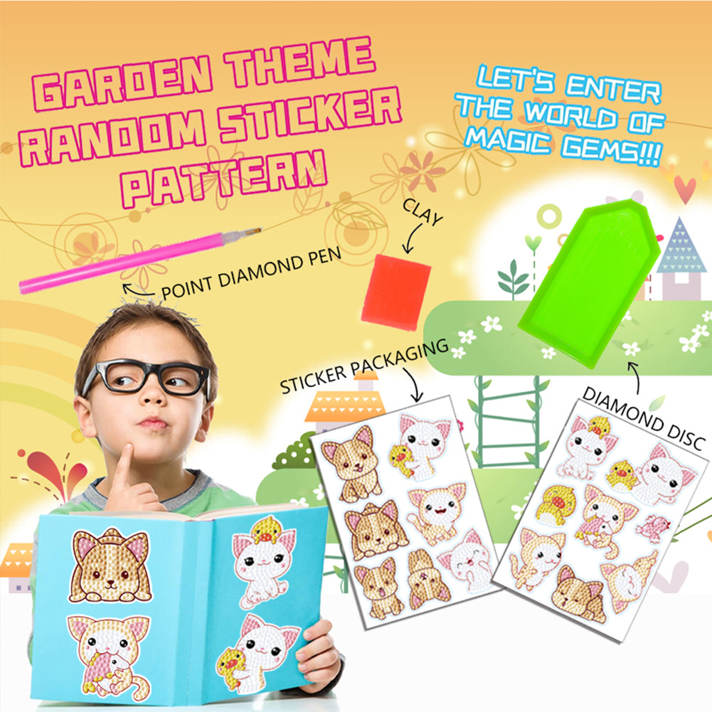 2pcs Gem Sticker Diamond Art 5D Paint by Numbers DIY for Kids Beginner Toys Kits